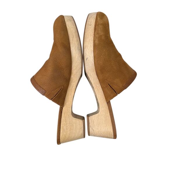 MADEWELL The Ruby Clogs in Suede and Wooden Block Heels in Tan Women's Size 6.5 - Picture 7 of 13